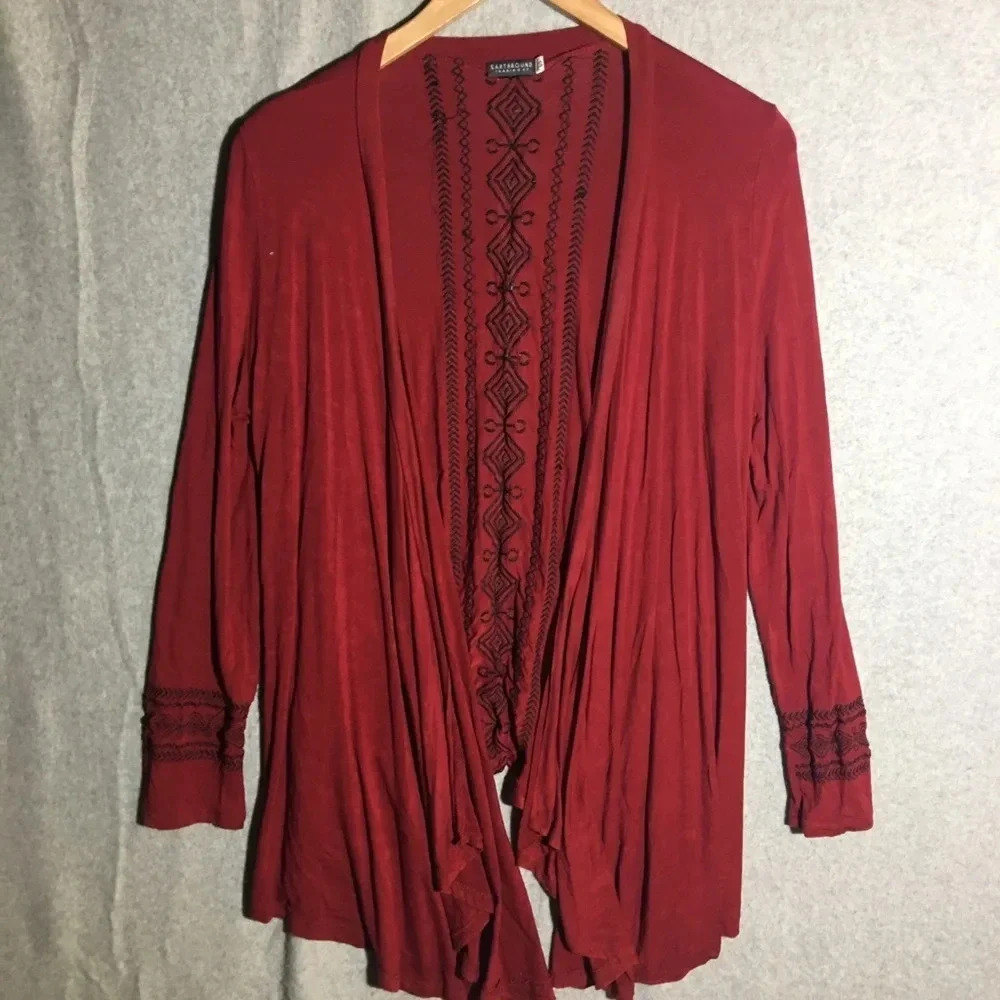 Womens Earthbound Open Front Cardigan Trendy Layering Academia Festival